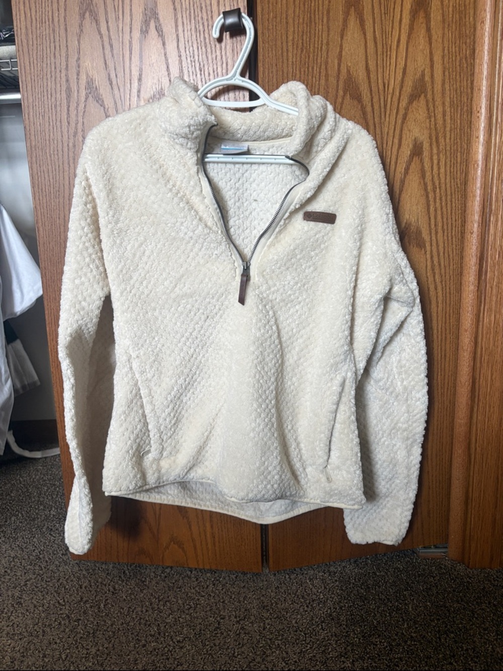 Columbia Cream Sherpa Quarter-Zip Pullover